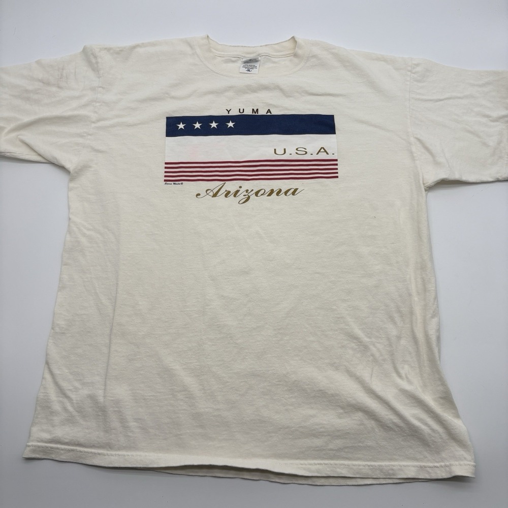 Vintage Anvil Yuma‎ Arizona USA Flag Graphic Tee Shirt Men's XL White